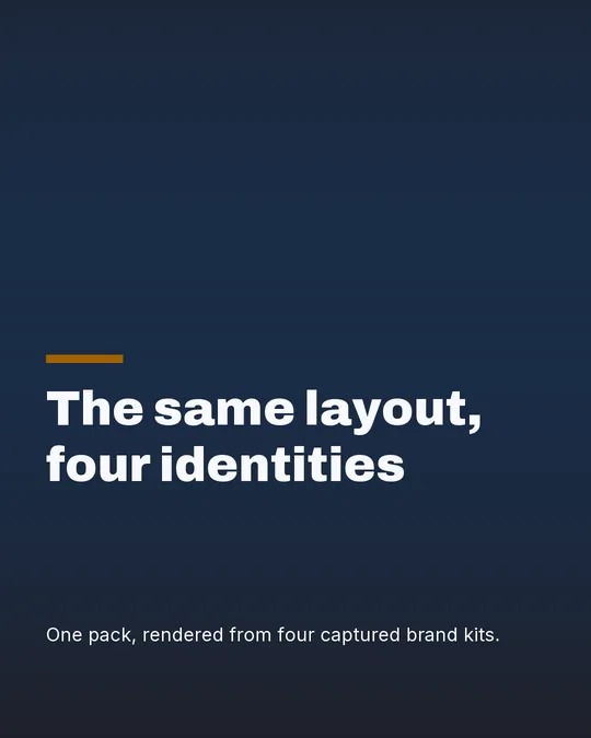 The Bold carousel pack rendered in the nutrition brand kit for Fieldnote