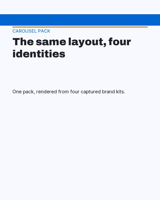 The Broadsheet carousel pack rendered in the nutrition brand kit for Fieldnote