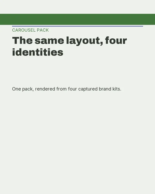 The Broadsheet carousel pack rendered in the real estate brand kit for Harbour & Vale