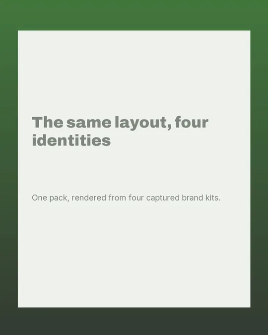 The Frame carousel pack rendered in the real estate brand kit for Harbour & Vale