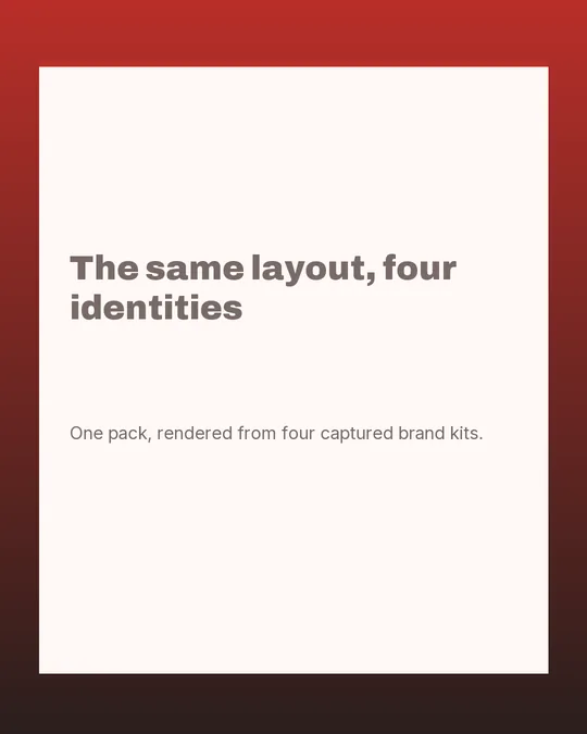 The Frame carousel pack rendered in the saas startup brand kit for Tessel