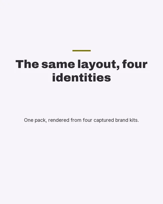 The Minimal carousel pack rendered in the bakery brand kit for Proof & Crumb
