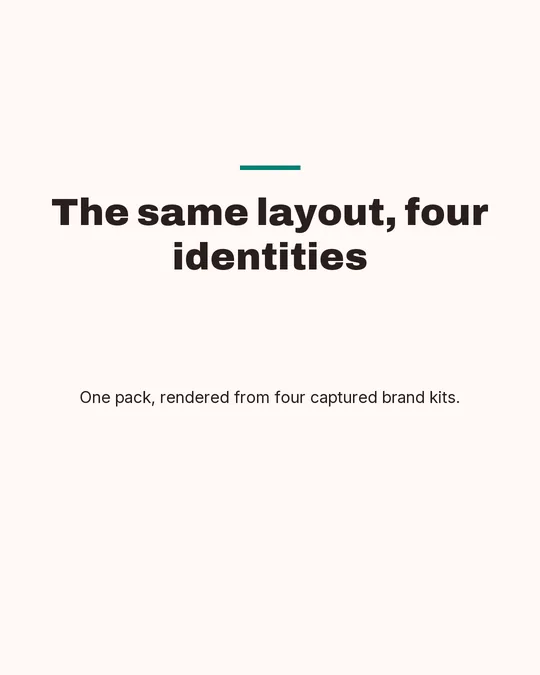 The Minimal carousel pack rendered in the saas startup brand kit for Tessel
