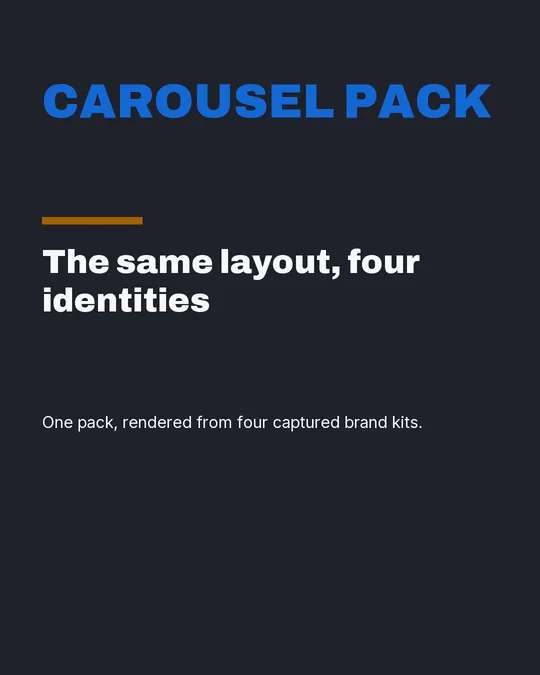 The Numeric carousel pack rendered in the nutrition brand kit for Fieldnote