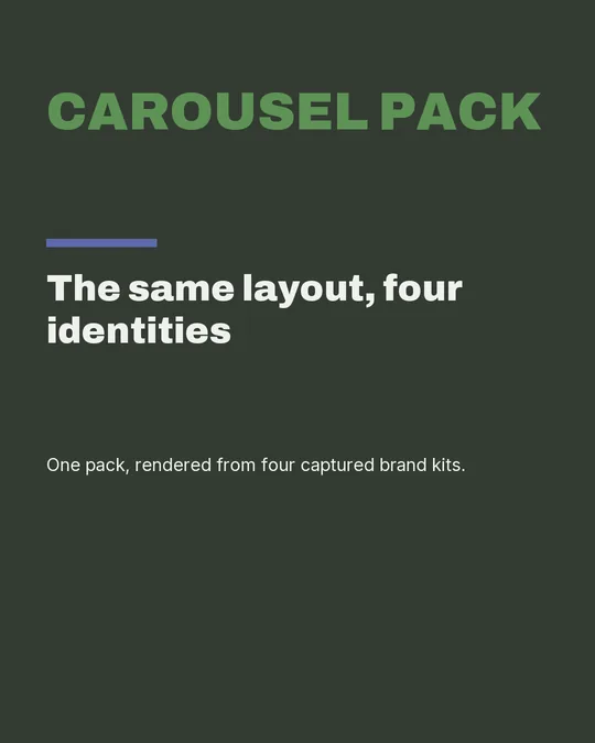 The Numeric carousel pack rendered in the real estate brand kit for Harbour & Vale