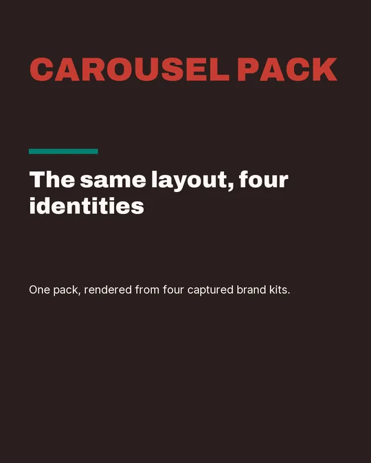 The Numeric carousel pack rendered in the saas startup brand kit for Tessel