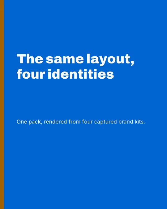The Signature carousel pack rendered in the nutrition brand kit for Fieldnote