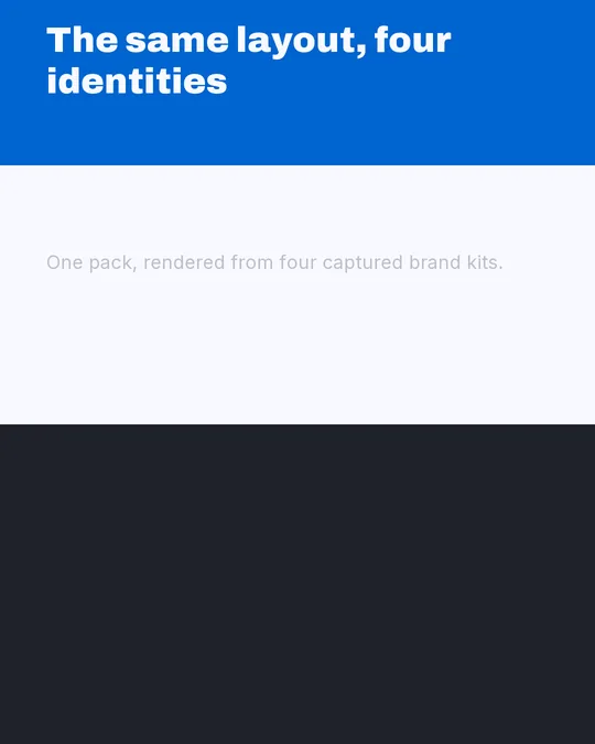 The Stack carousel pack rendered in the nutrition brand kit for Fieldnote